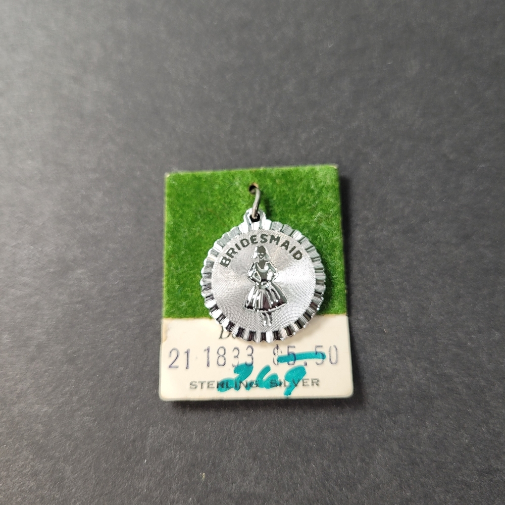 Vintage Bridesmaid Charm Danecraft Sterling Silver NOS